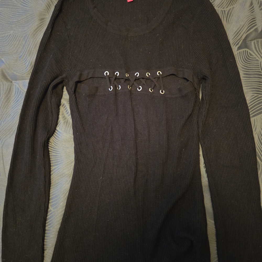 Guess Black Lace-Up Women's Sweater